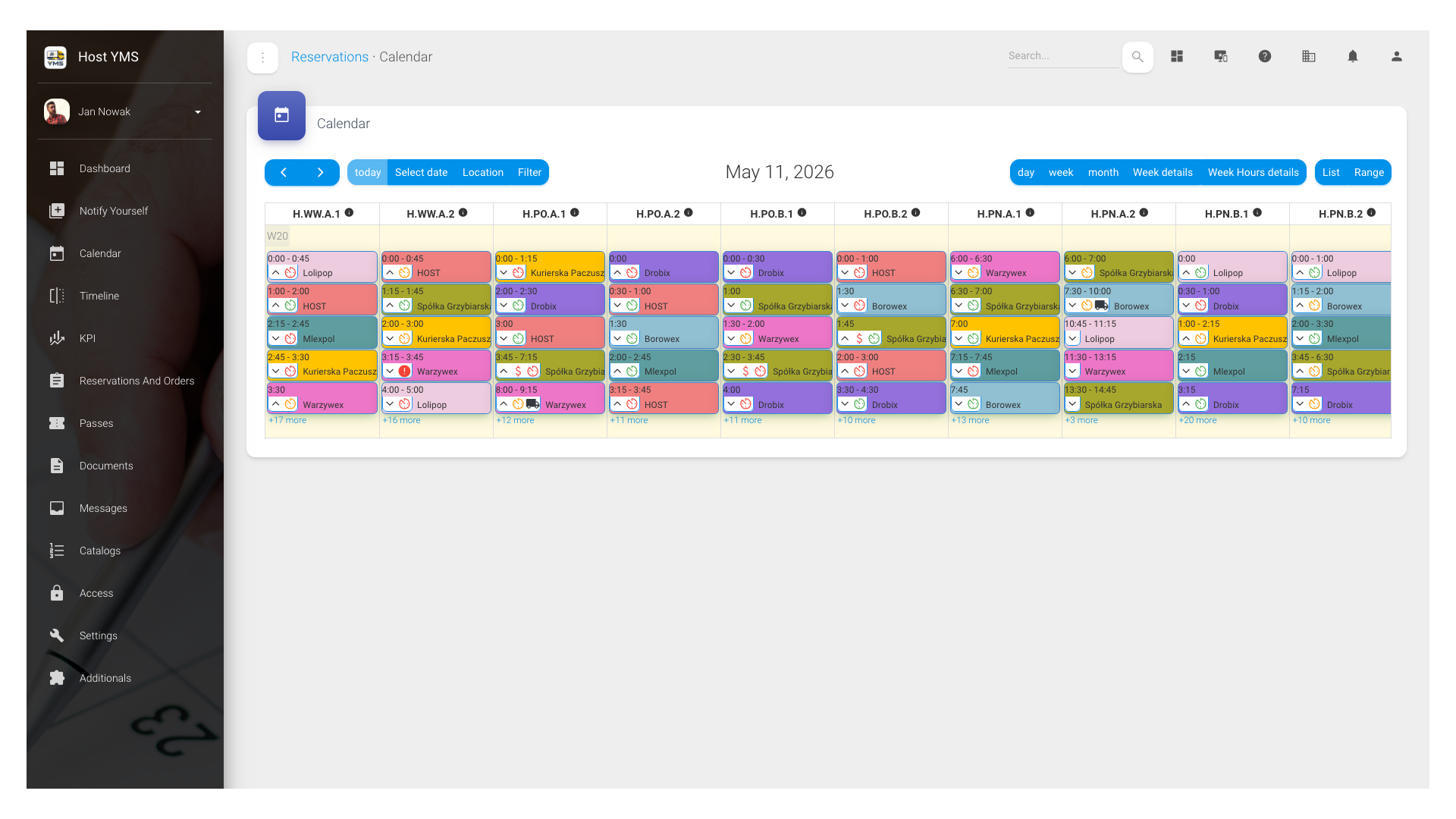 Calendar (list view)